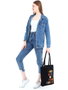 Zoozie Bags Bolso de Mano Tote Negro Algodón 35 x 40 x 8 cm